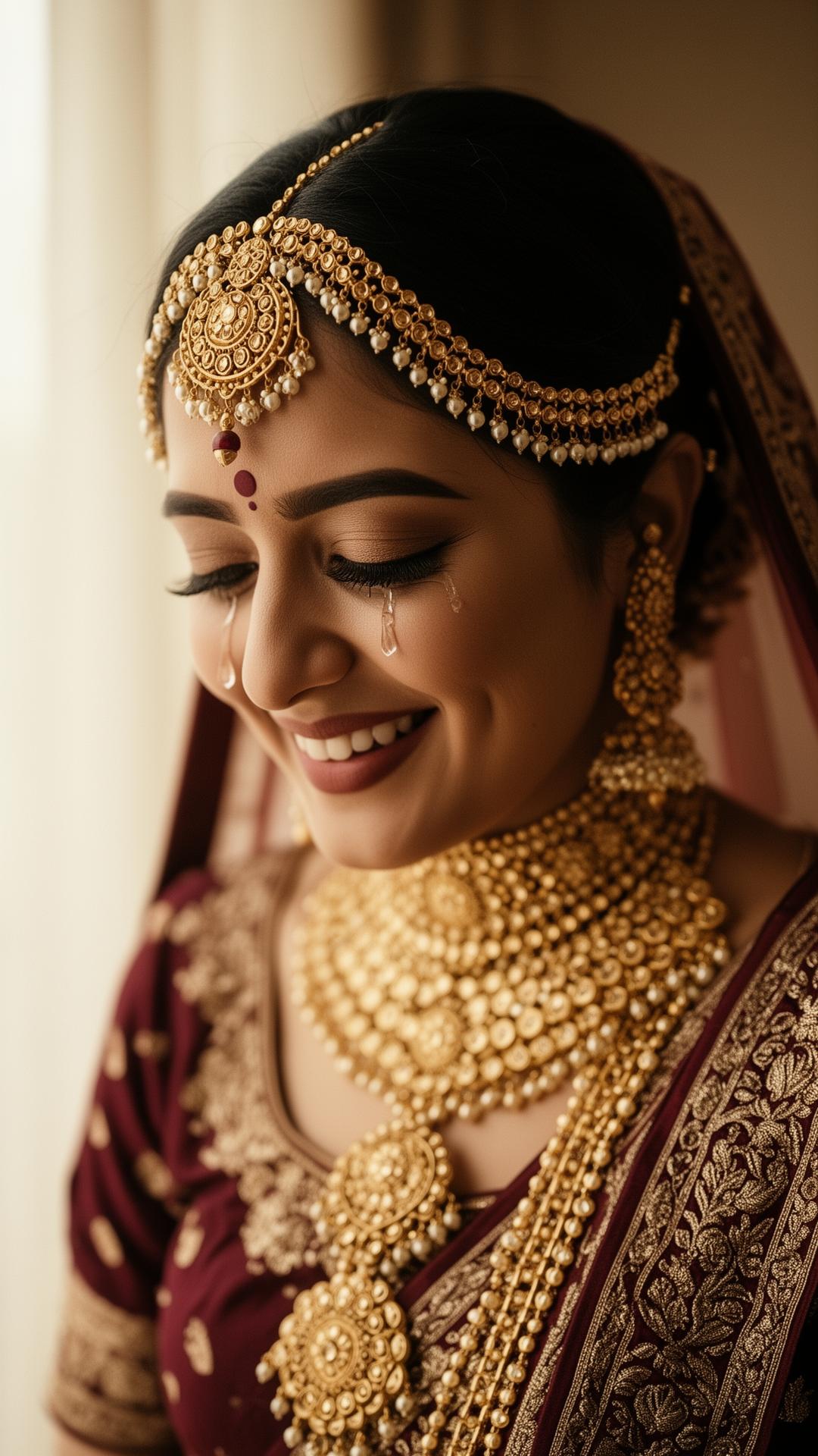 Emotional Indian bridal portrait