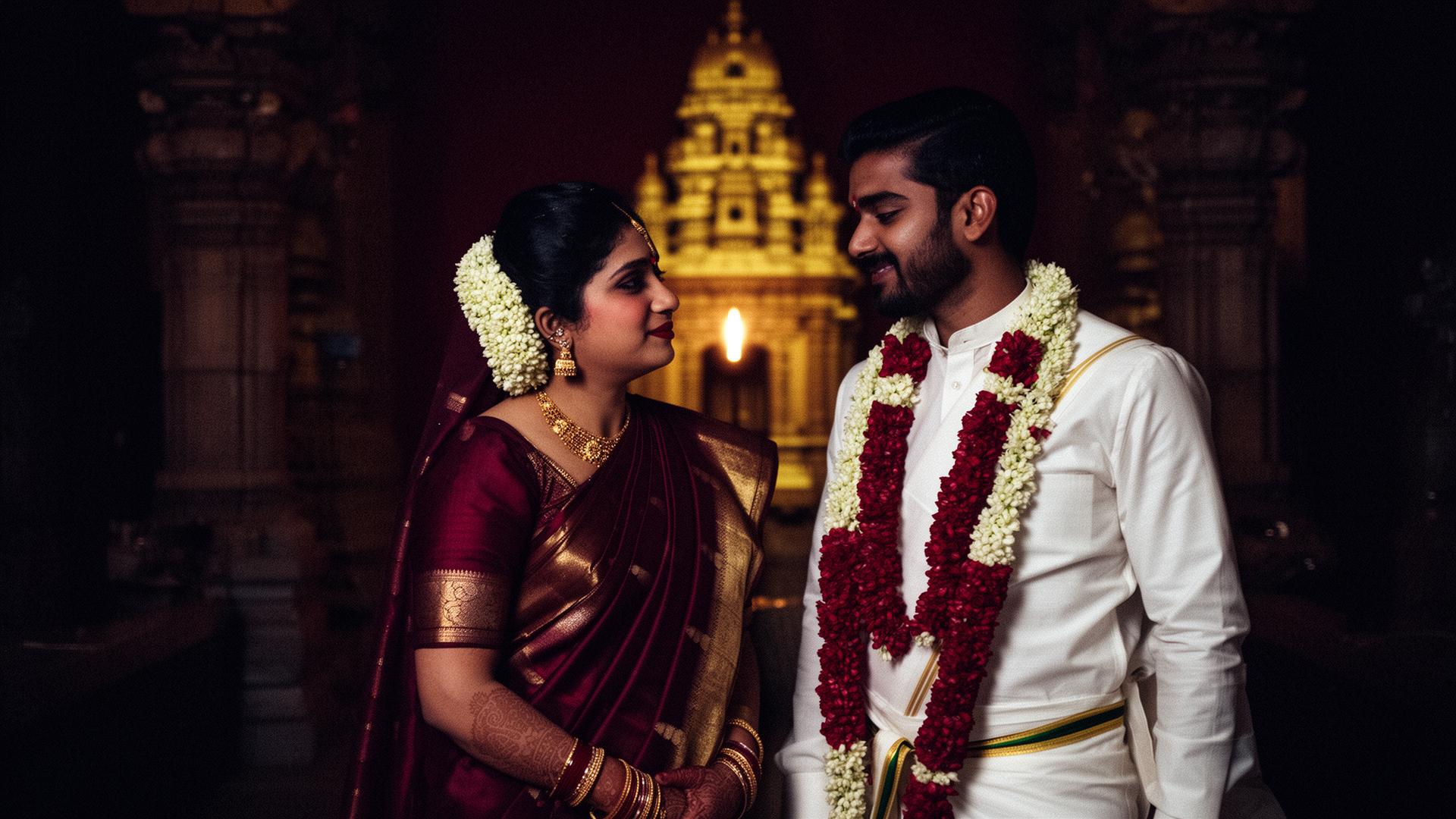 Cinematic Indian wedding portrait